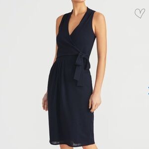 Rachel Roy Navy Knit Jersey Wrap Blue Sleeveless Dress Size M